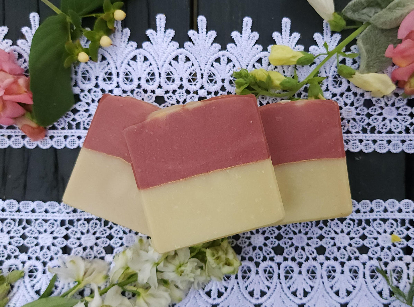 Raspberry Sangaria Cold Processed Soap || gifts under 10 || handmade soap