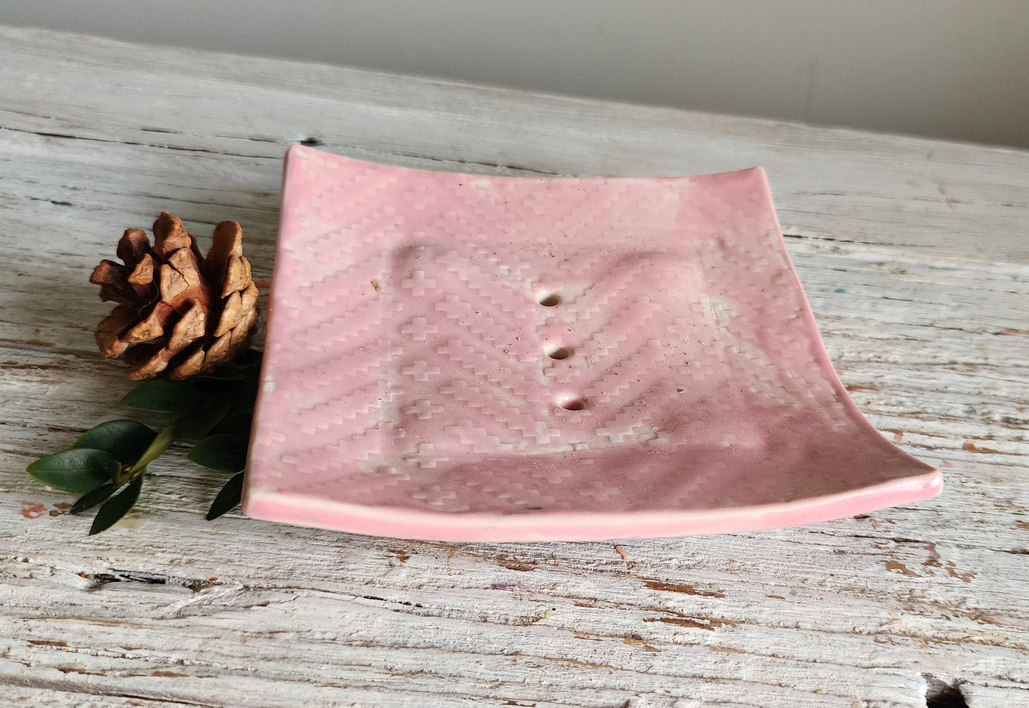 Pink Handmade Ceramic Soap Dish || Well draining || Introductory Price