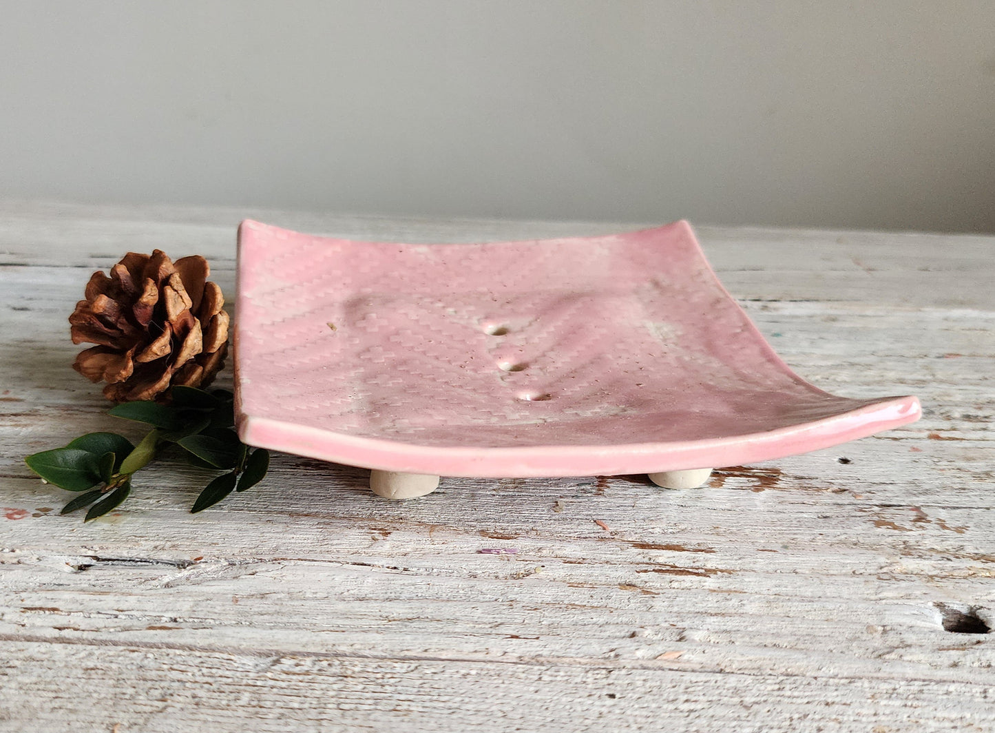Pink Handmade Ceramic Soap Dish || Well draining || Introductory Price