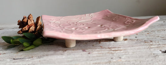 Pink Handmade Ceramic Soap Dish || Well draining || Introductory Price