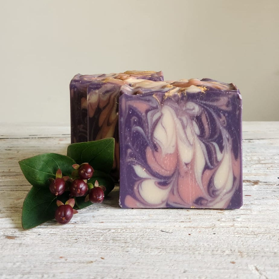 Blackberry Bramble Tea Cold Processed Soap || gifts under 10 || bath and body