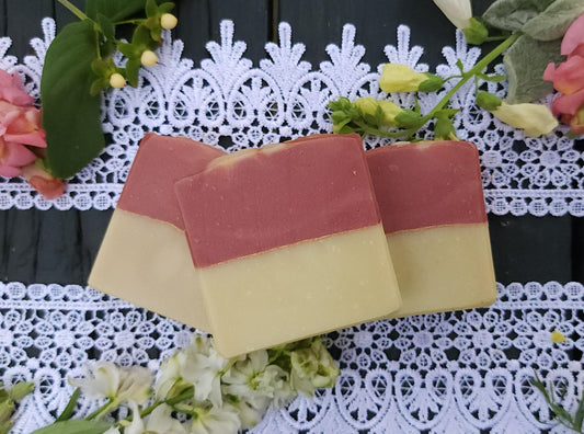 Raspberry Sangaria Cold Processed Soap || gifts under 10 || handmade soap