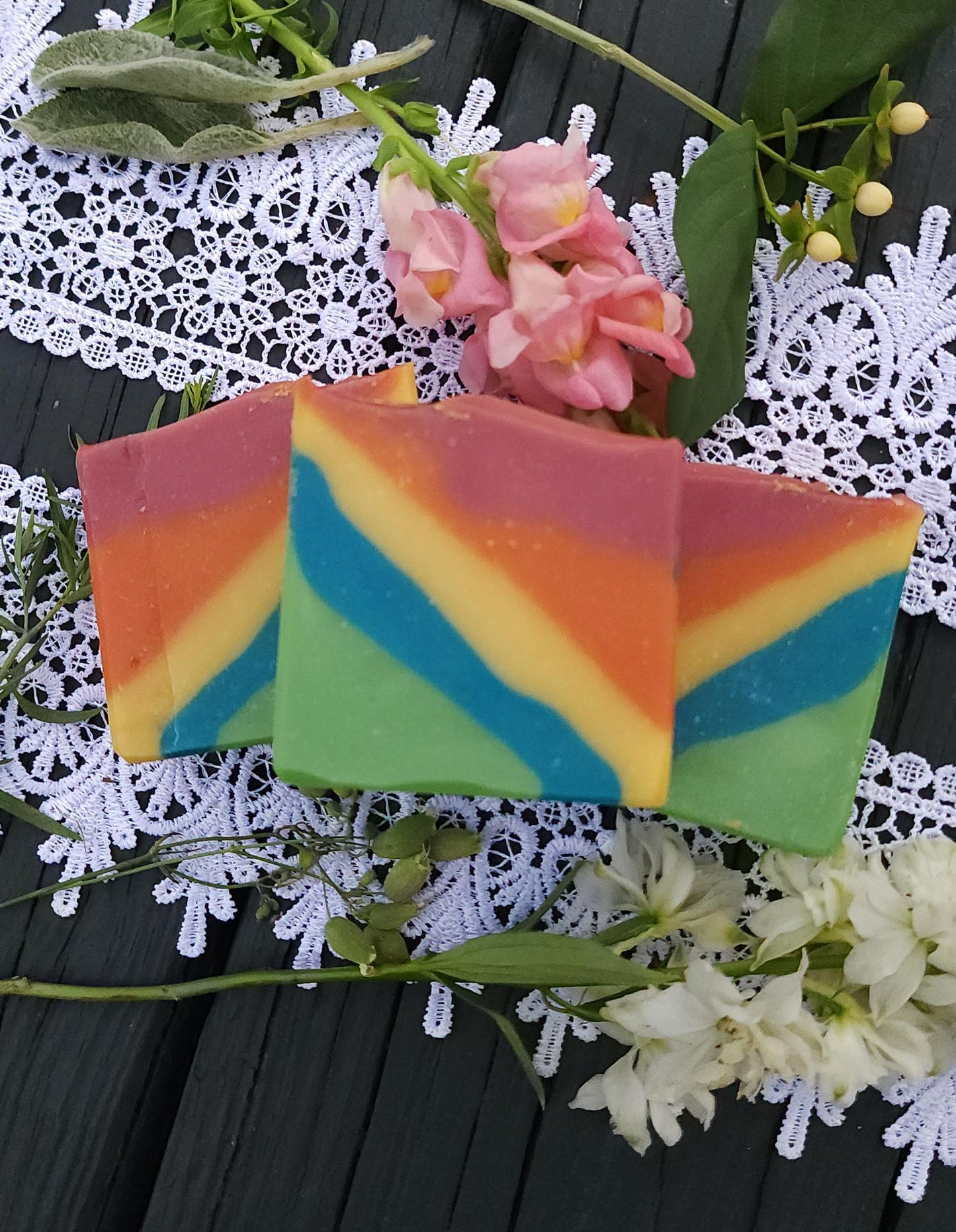 Over the Rainbow Cold Processed Soap || gifts under 10 || handmade soap