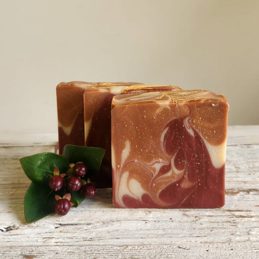 Mahogany Pumpkin Cold Processed Soap || gifts under 10 || bath and body