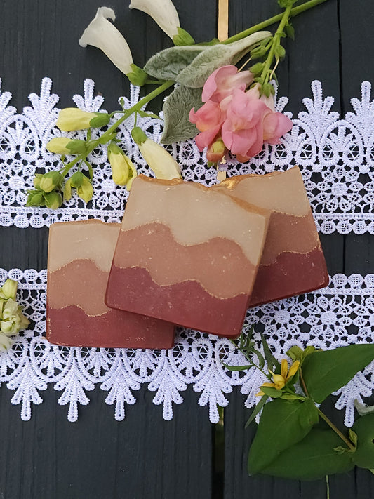 Sun Blooms and Suede Cold Processed Soap || gifts under 10 || handmade soap